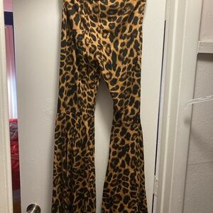 Leopard Print Flared Pants